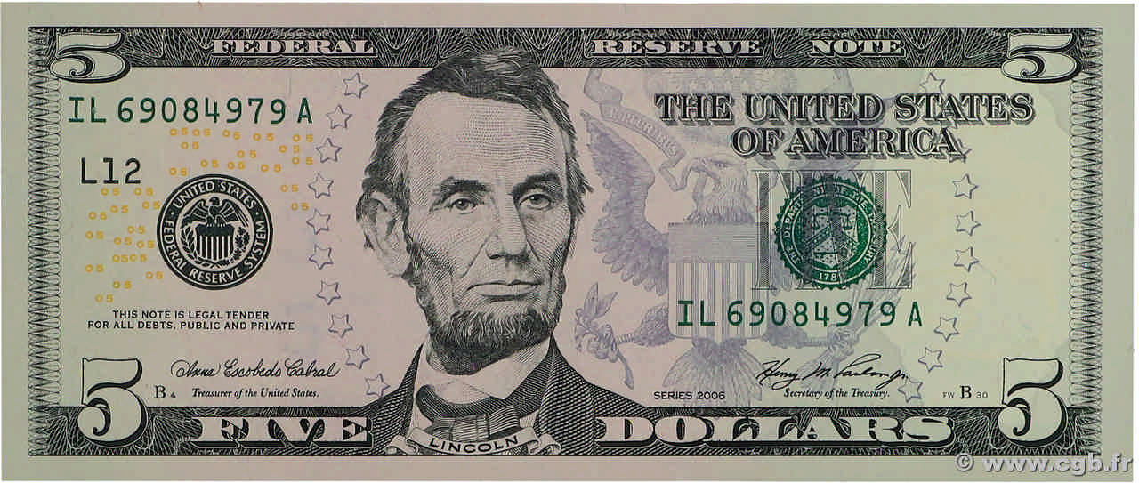 5 Dollars ÉTATS-UNIS D AMÉRIQUE New York 2006 P.524 NEUF