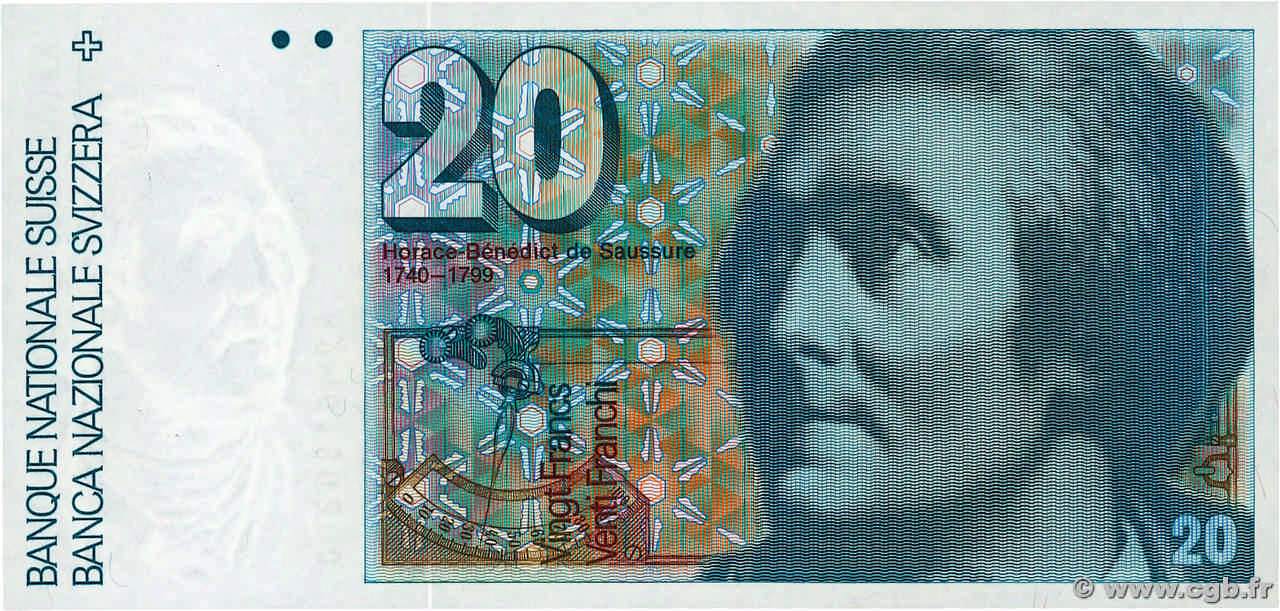 20 Francs SUISSE  1989 P.55h NEUF