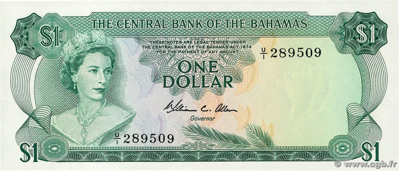 1 Dollar BAHAMAS  1974 P.35b pr.NEUF