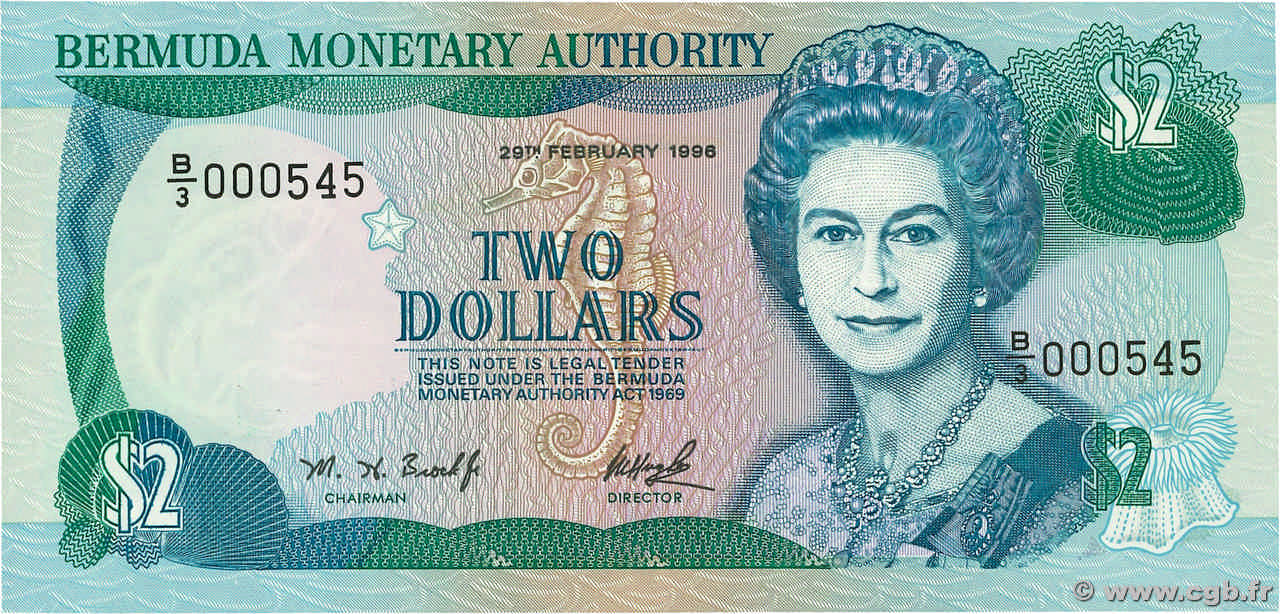 2 Dollars BERMUDA  1996 P.40Aa UNC