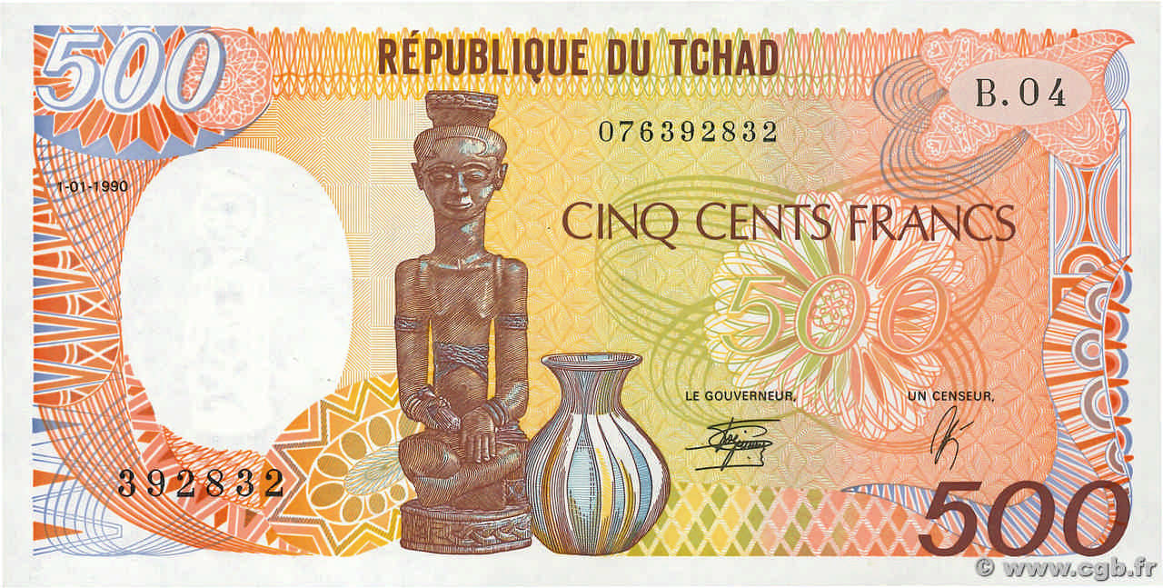 500 Francs TCHAD  1990 P.09c NEUF