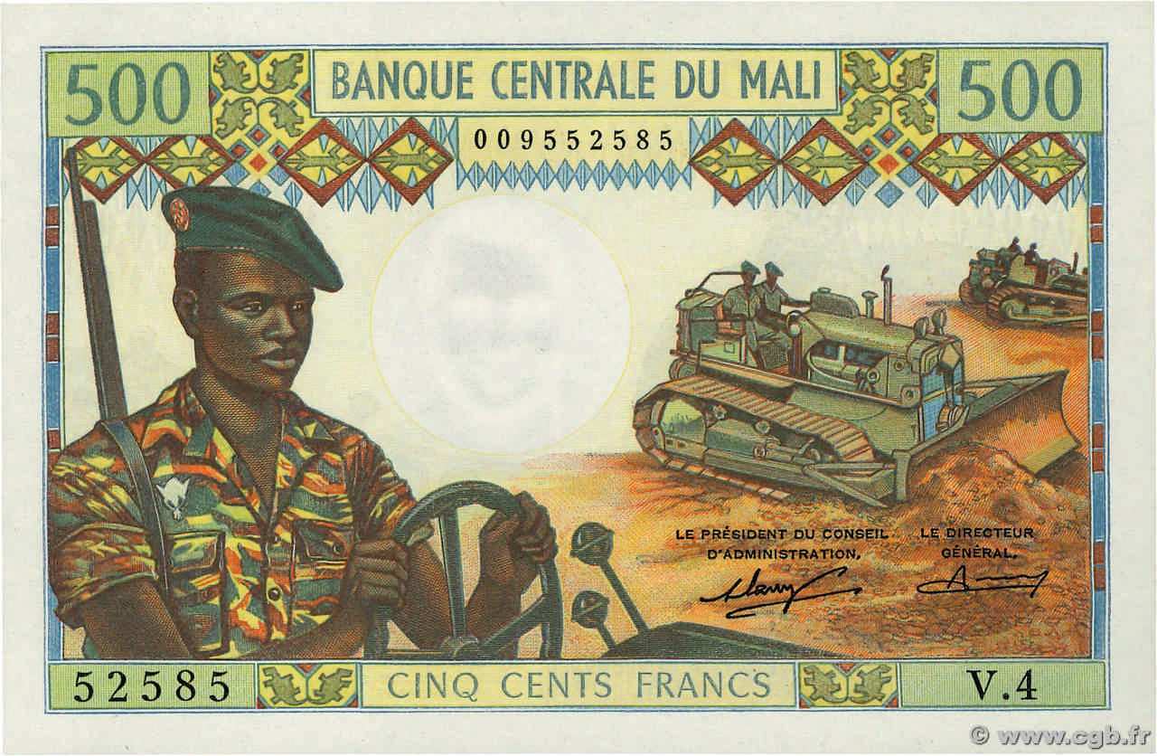 500 Francs MALI  1973 P.12a NEUF