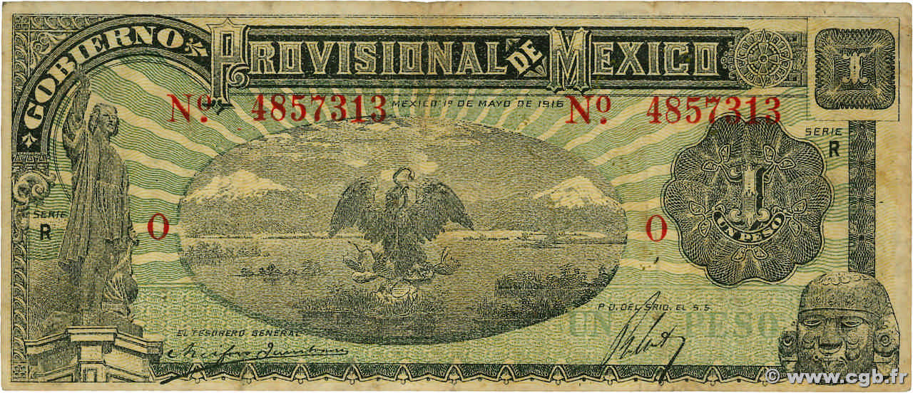 1 Peso MEXICO  1916 PS.0709 F