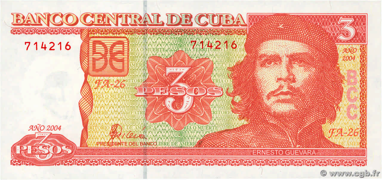 3 Pesos CUBA  2004 P.127a NEUF