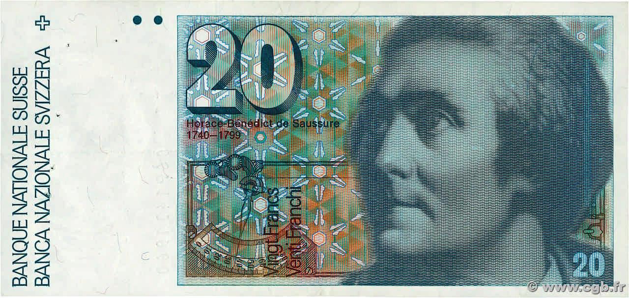 20 Francs SUISSE  1986 P.55f TTB