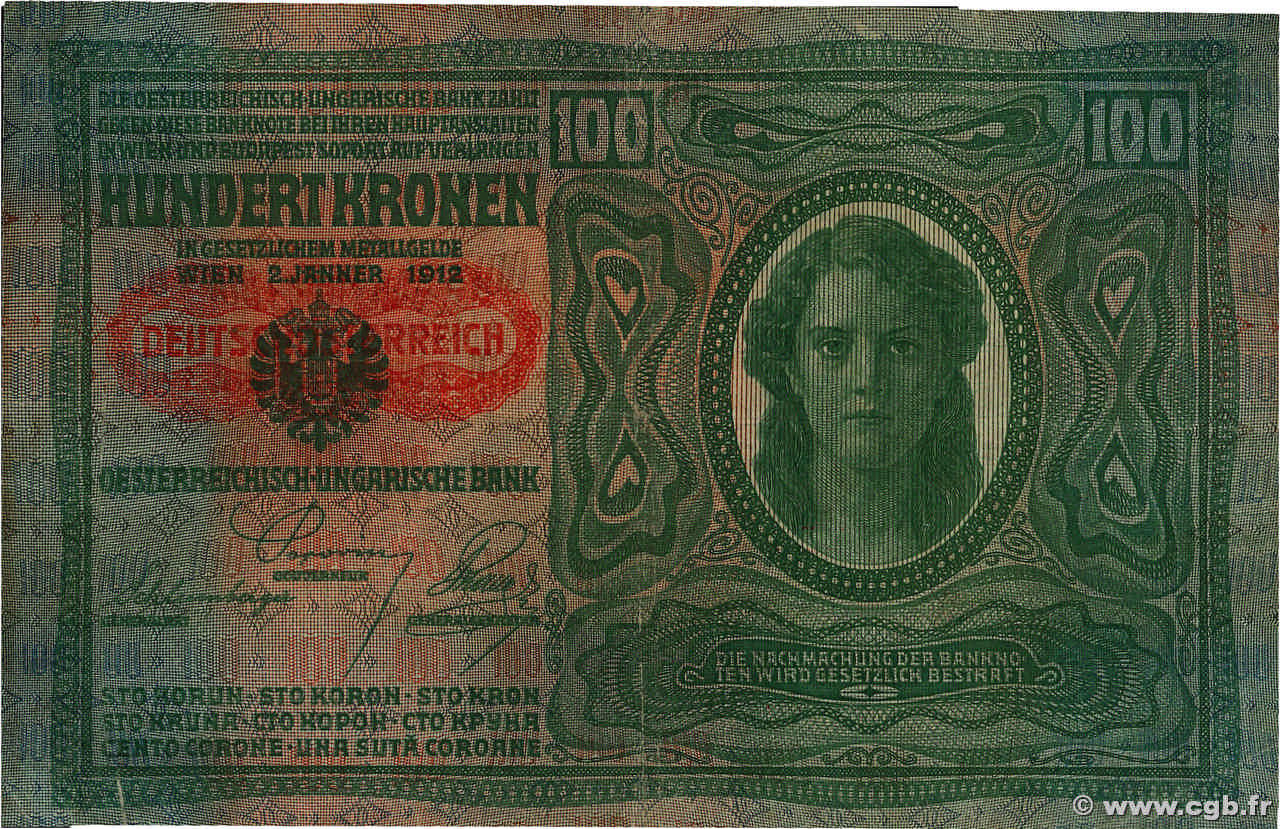 100 Kronen AUTRICHE  1919 P.055a TB+