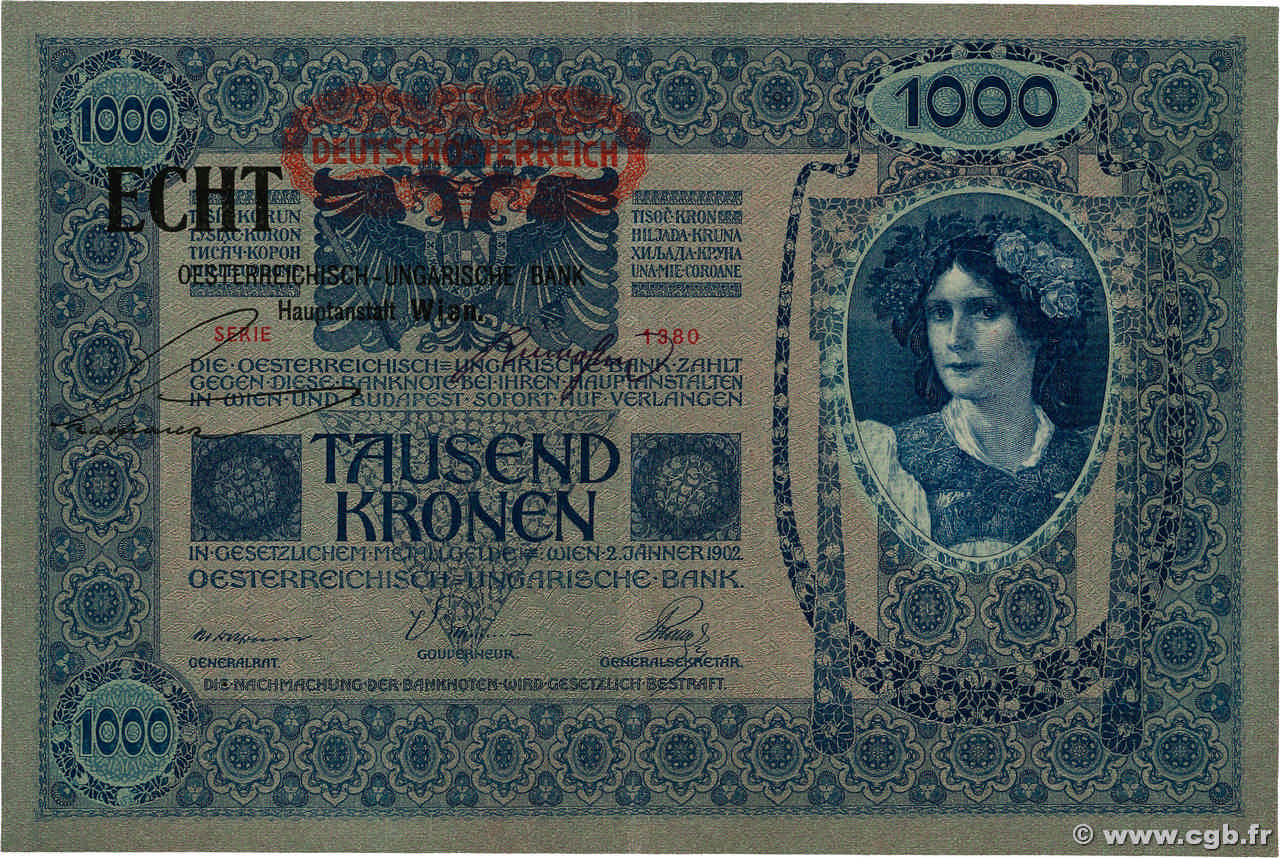 1000 Kronen AUTRICHE  1919 P.058 TTB+