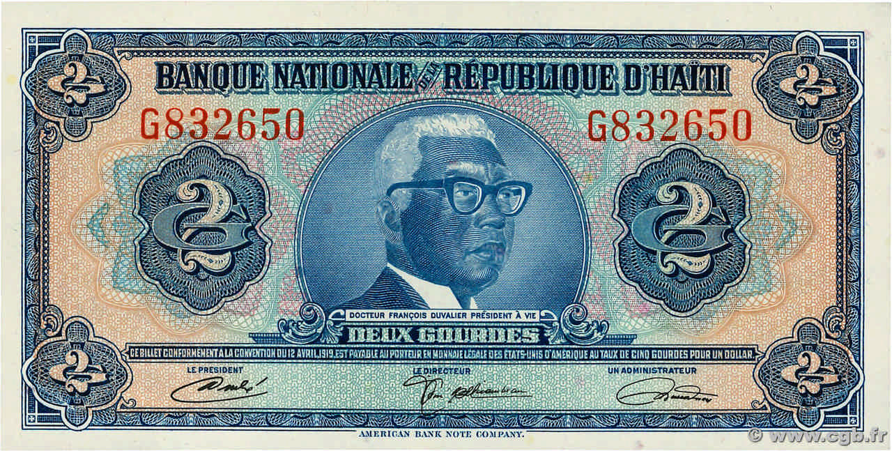 2 Gourdes HAÏTI  1967 P.201a NEUF