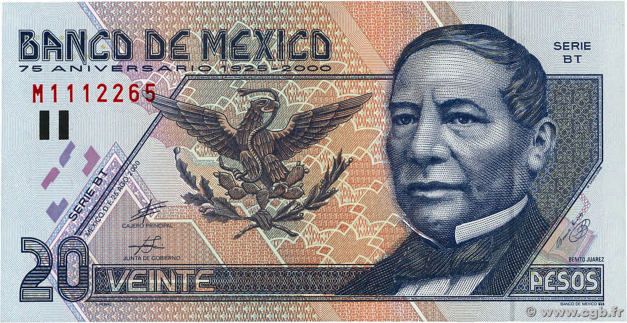 20 Pesos Commémoratif MEXIQUE  2000 P.111 pr.NEUF