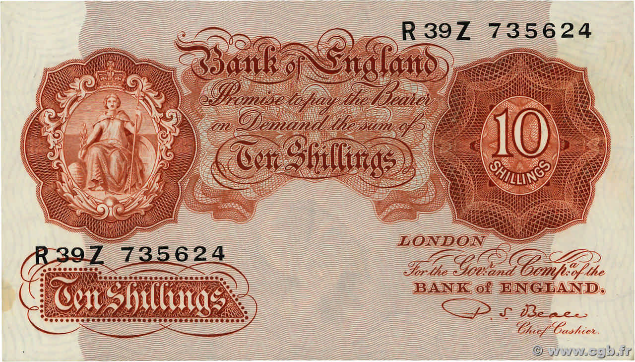 10 Shillings ANGLETERRE  1950 P.368b SPL