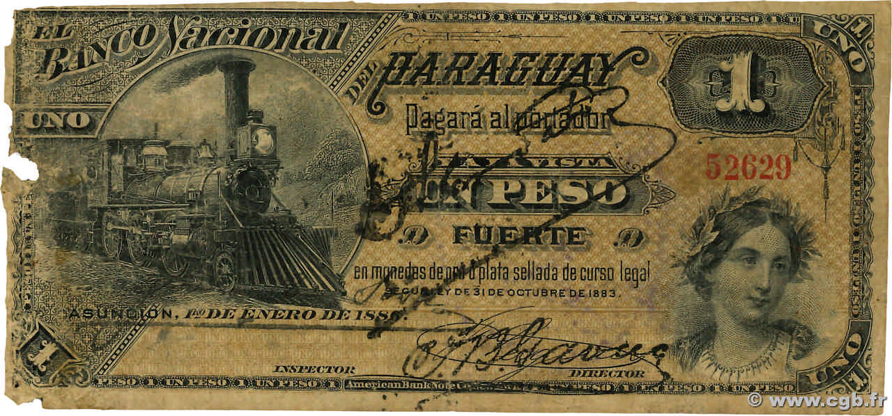 1 Peso PARAGUAY  1886 PS.145 TB