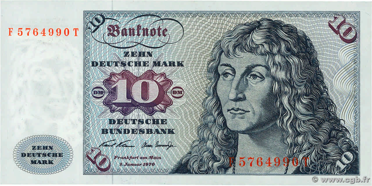 10 Deutsche Mark ALLEMAGNE FÉDÉRALE  1970 P.31a NEUF