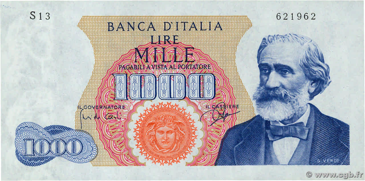 1000 Lire ITALIE  1962 P.096a pr.NEUF