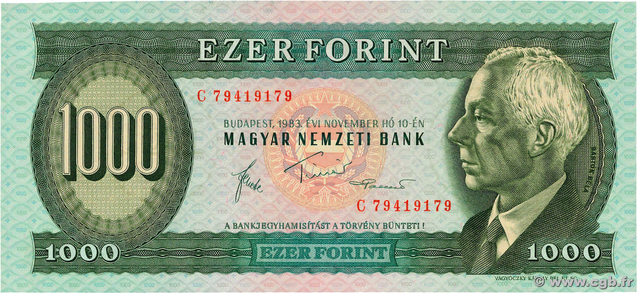 1000 Forint HONGRIE  1983 P.173b pr.NEUF