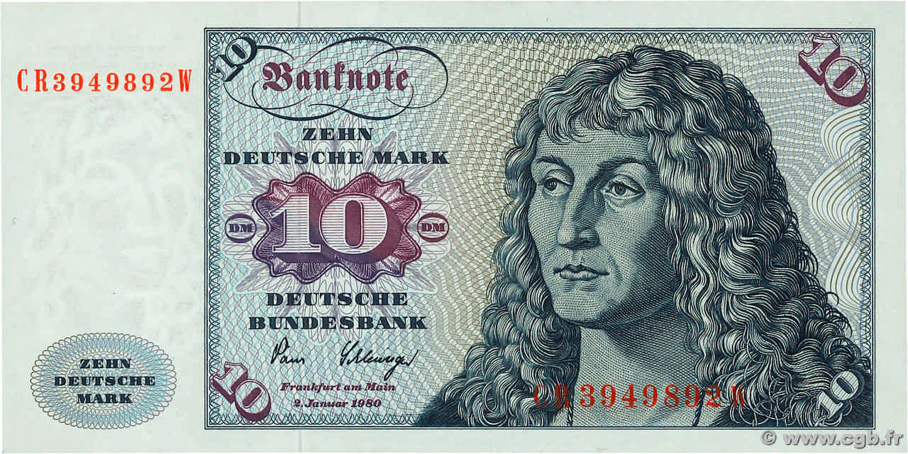10 Deutsche Mark ALLEMAGNE FÉDÉRALE  1980 P.31c NEUF