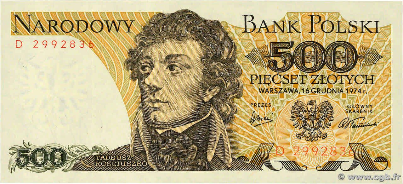 500 Zlotych POLAND  1974 P.145a UNC