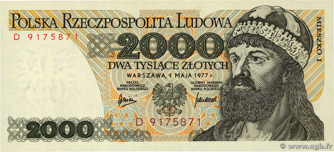 2000 Zlotych POLOGNE  1977 P.147a NEUF