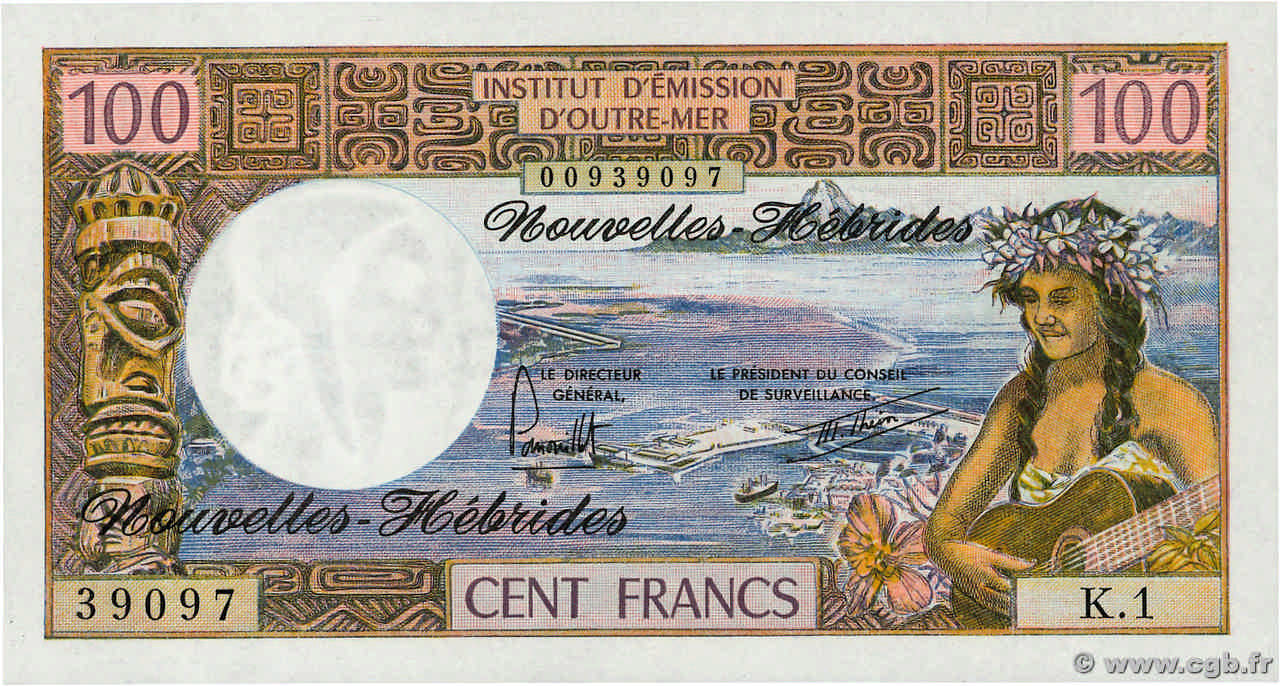 100 Francs NOUVELLES HÉBRIDES  1977 P.18d NEUF