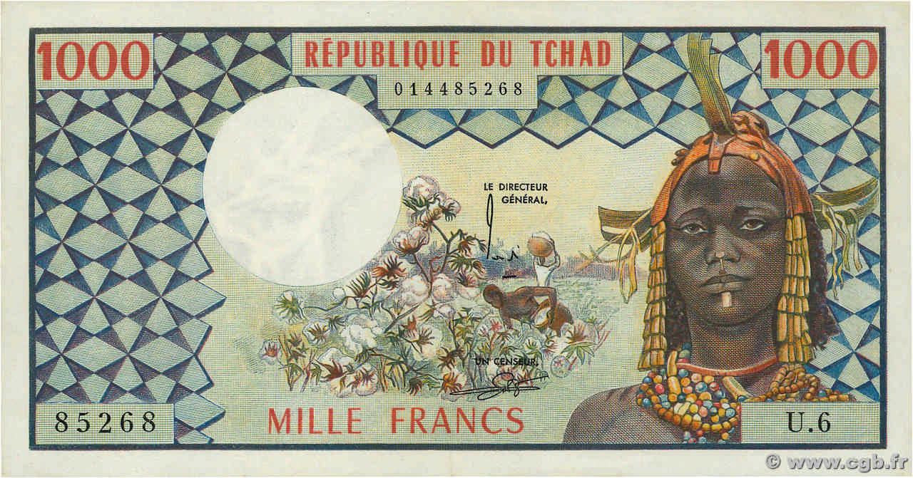 1000 Francs TCHAD  1977 P.03a SUP