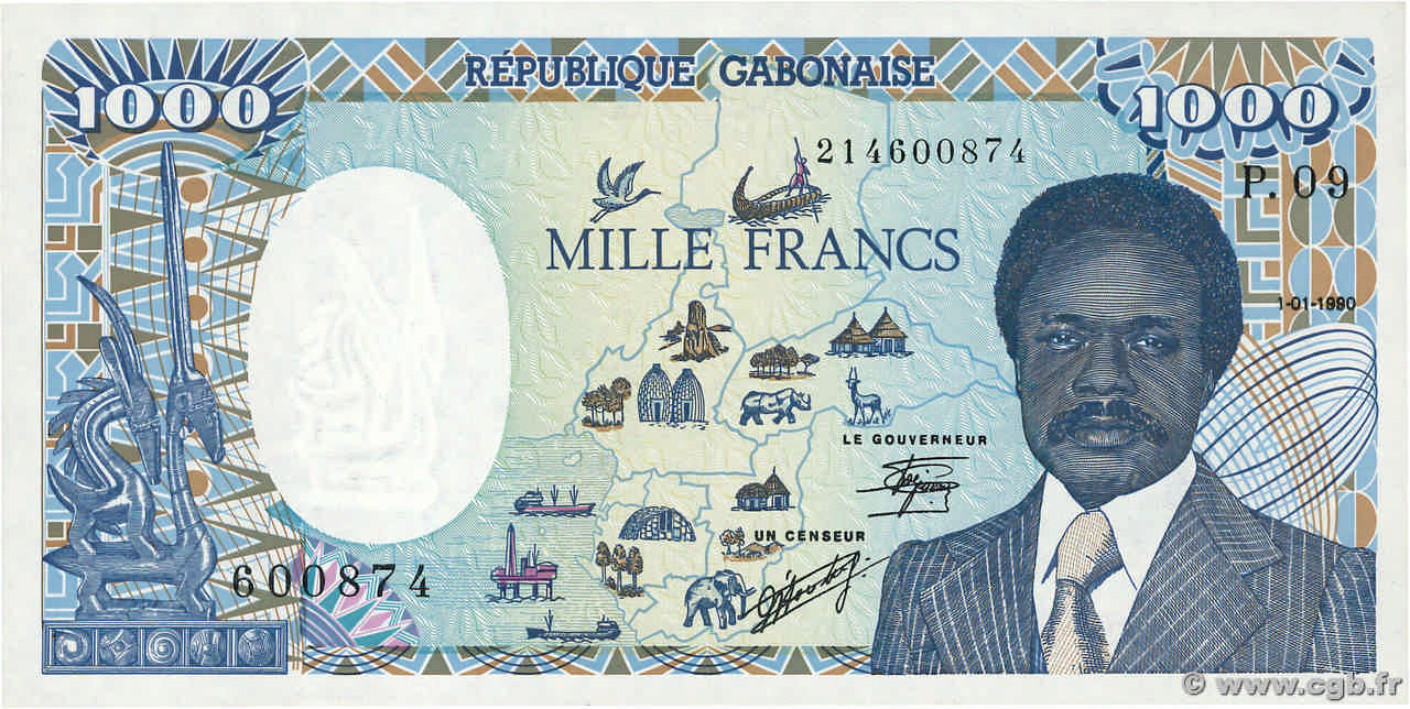 1000 Francs GABON  1990 P.10a pr.NEUF