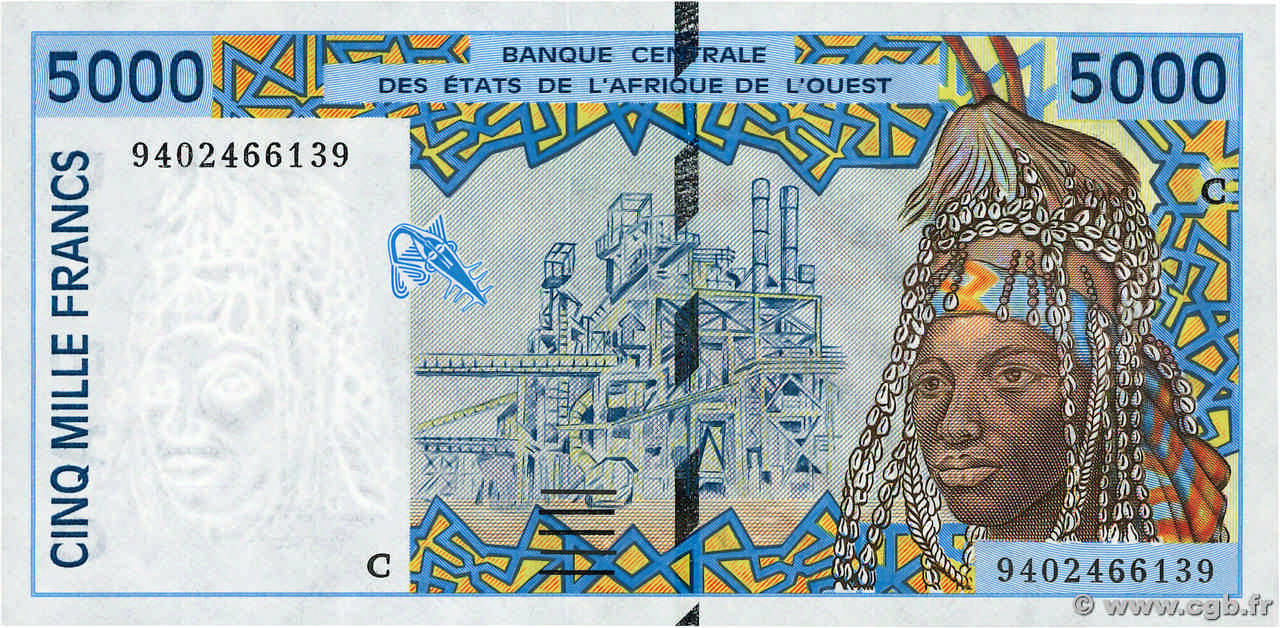5000 Francs ÉTATS DE L AFRIQUE DE L OUEST  1994 P.313Cc pr.NEUF