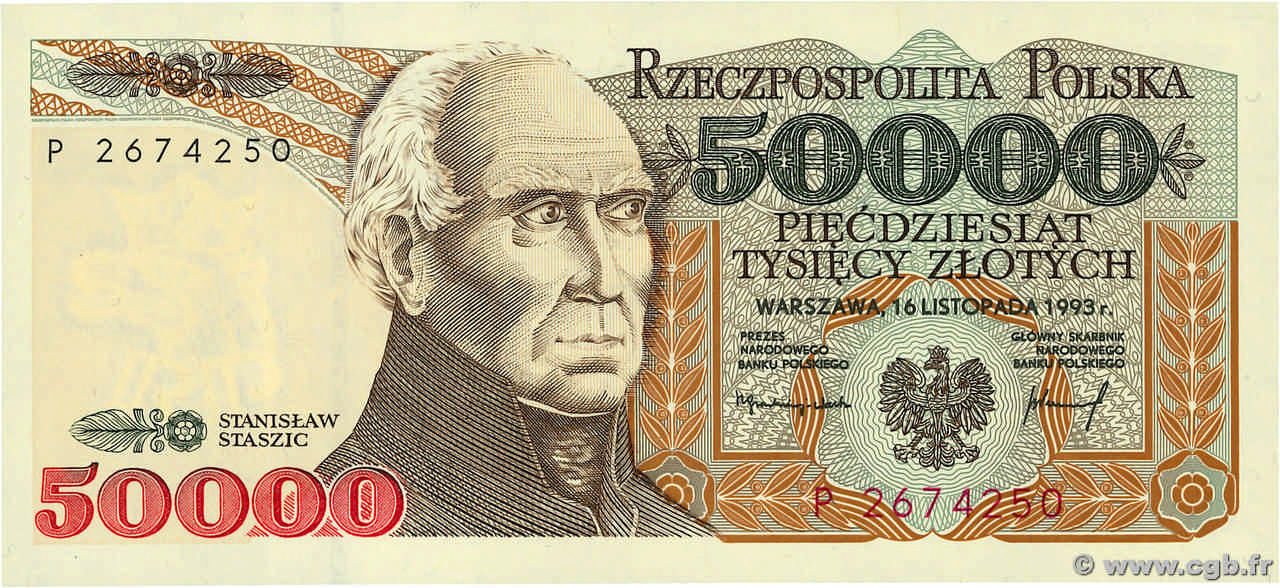 50000 Zlotych POLONIA  1993 P.159a SC+