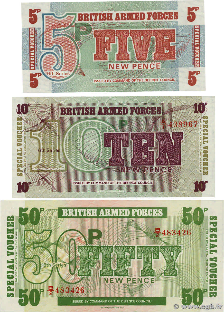5, 10 et 50 New Pence Lot ANGLETERRE  1972 P.M047, P.M048 et P.M049 pr.NEUF