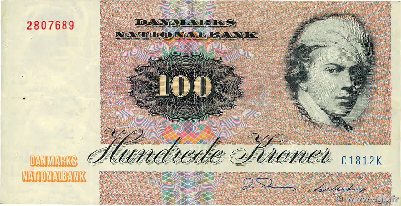 100 Kroner DANEMARK  1981 P.051 TB+