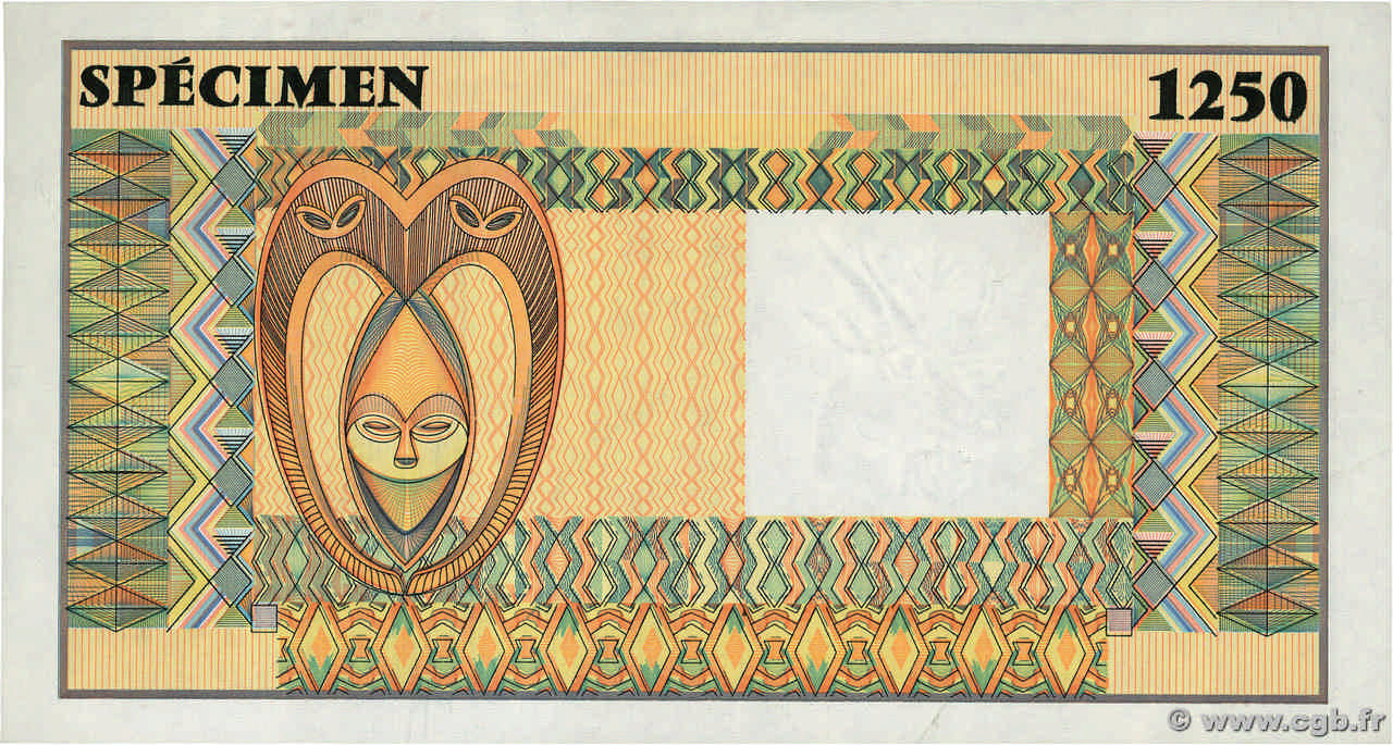 (1250 Francs) Spécimen FRENCH WEST AFRICA  1990 P.--s XF