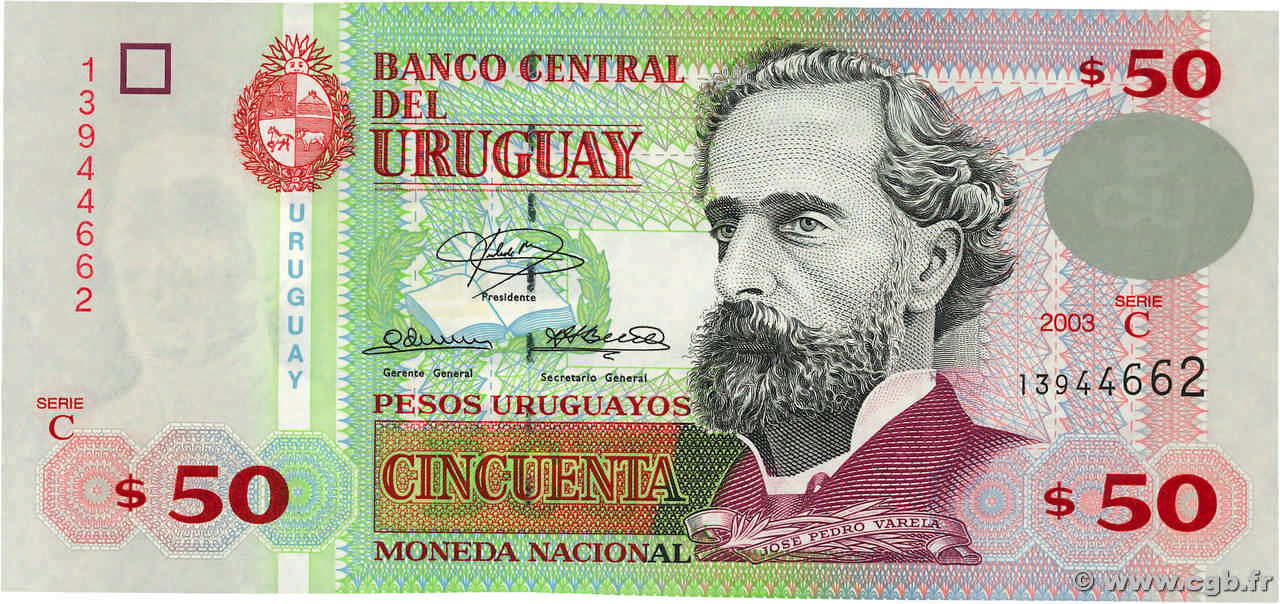 50 Pesos Uruguayos URUGUAY  2003 P.084 ST
