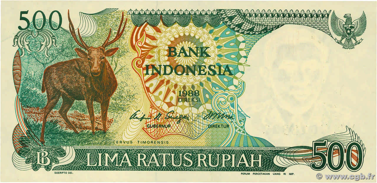 500 Rupiah INDONESIA  1988 P.123a UNC