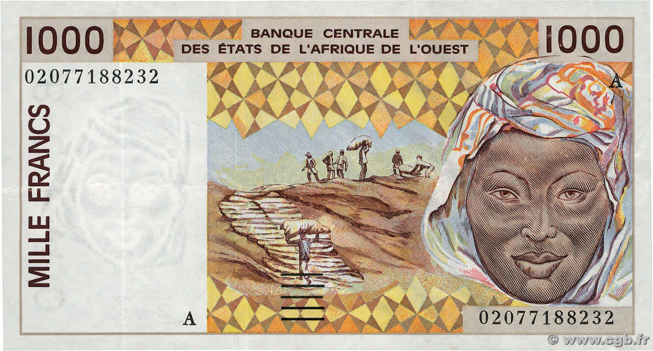 1000 Francs ÉTATS DE L AFRIQUE DE L OUEST  2002 P.111Ak TTB