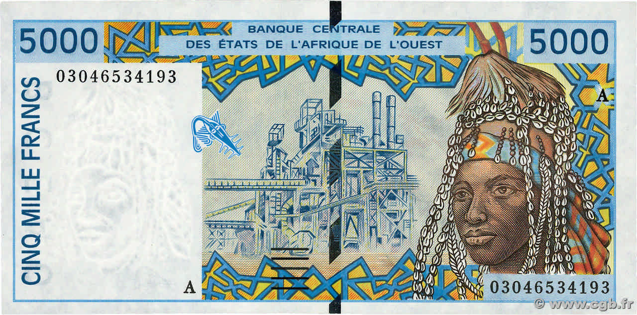 5000 Francs ÉTATS DE L AFRIQUE DE L OUEST  2003 P.113Am pr.NEUF