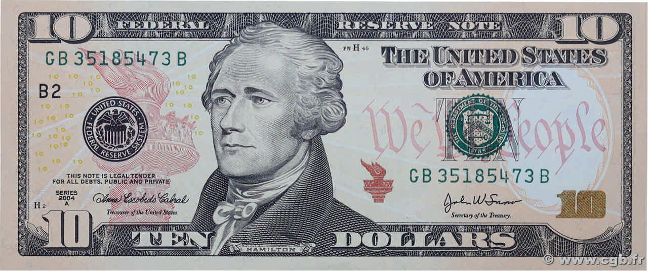 10 Dollars ÉTATS-UNIS D AMÉRIQUE New York 2004 P.520 SPL