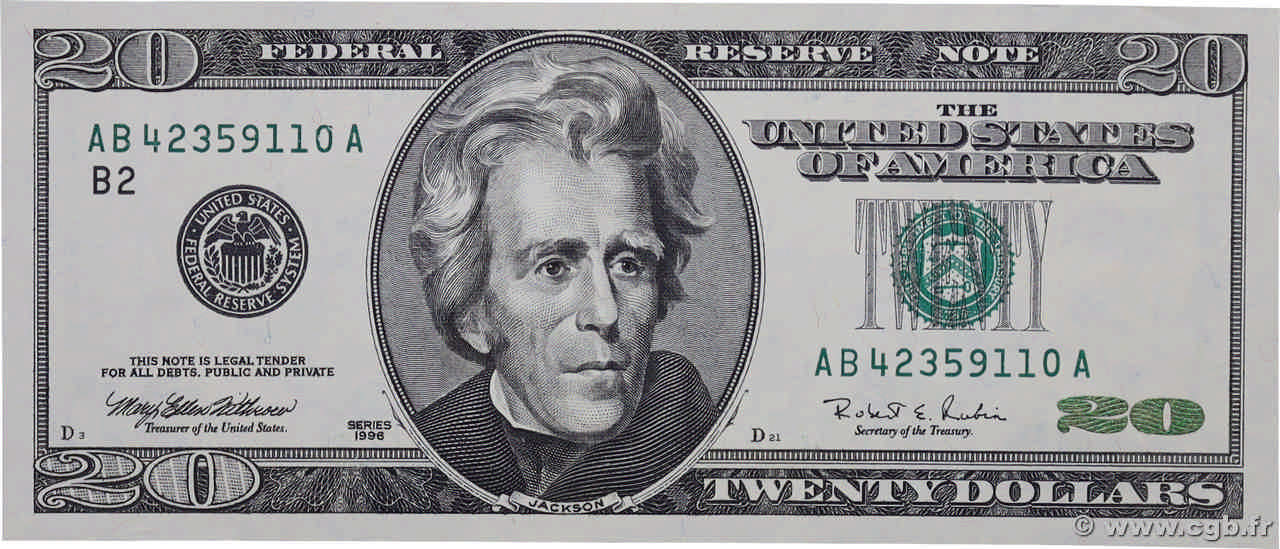 20 Dollars ESTADOS UNIDOS DE AMÉRICA New York 1996 P.501 SC