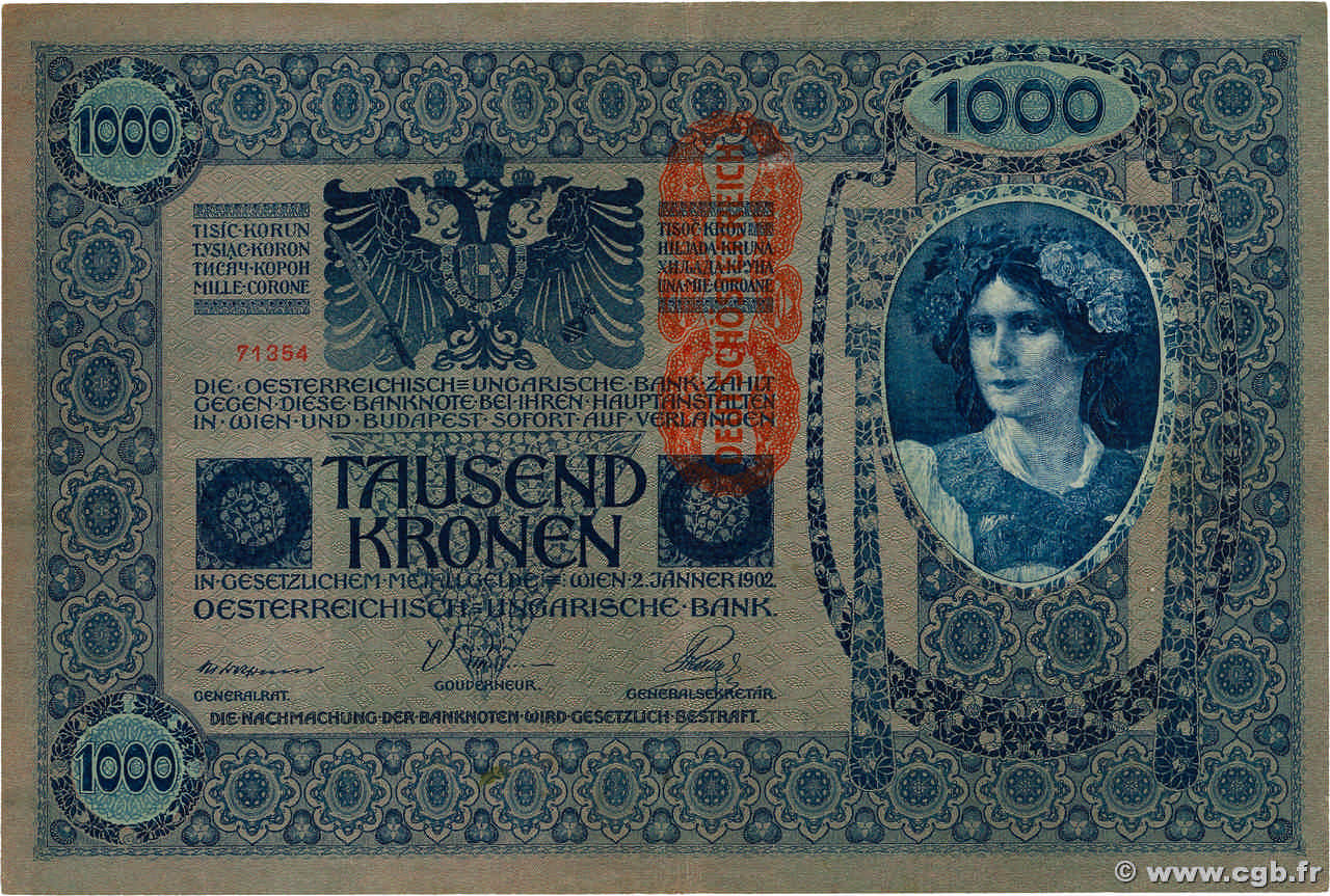 1000 Kronen AUTRICHE  1919 P.059 TTB+