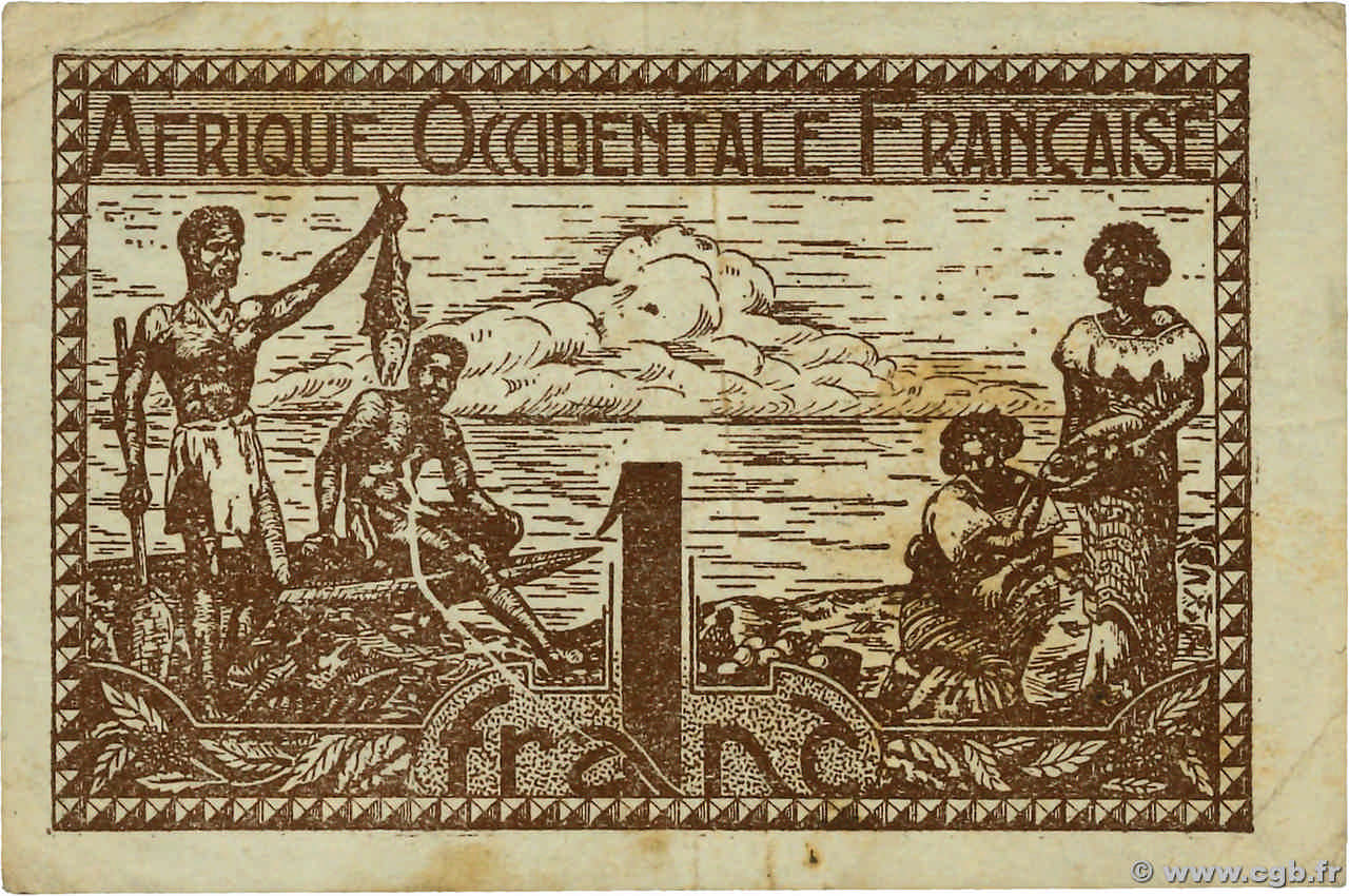1 Franc FRENCH WEST AFRICA (1895-1958)  1944 P.34a VF