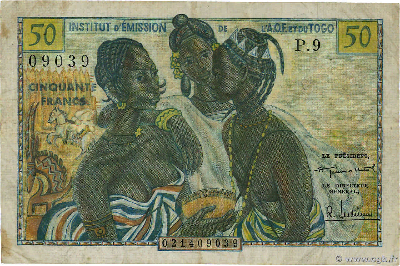 50 Francs FRENCH WEST AFRICA (1895-1958)  1956 P.45 VF-