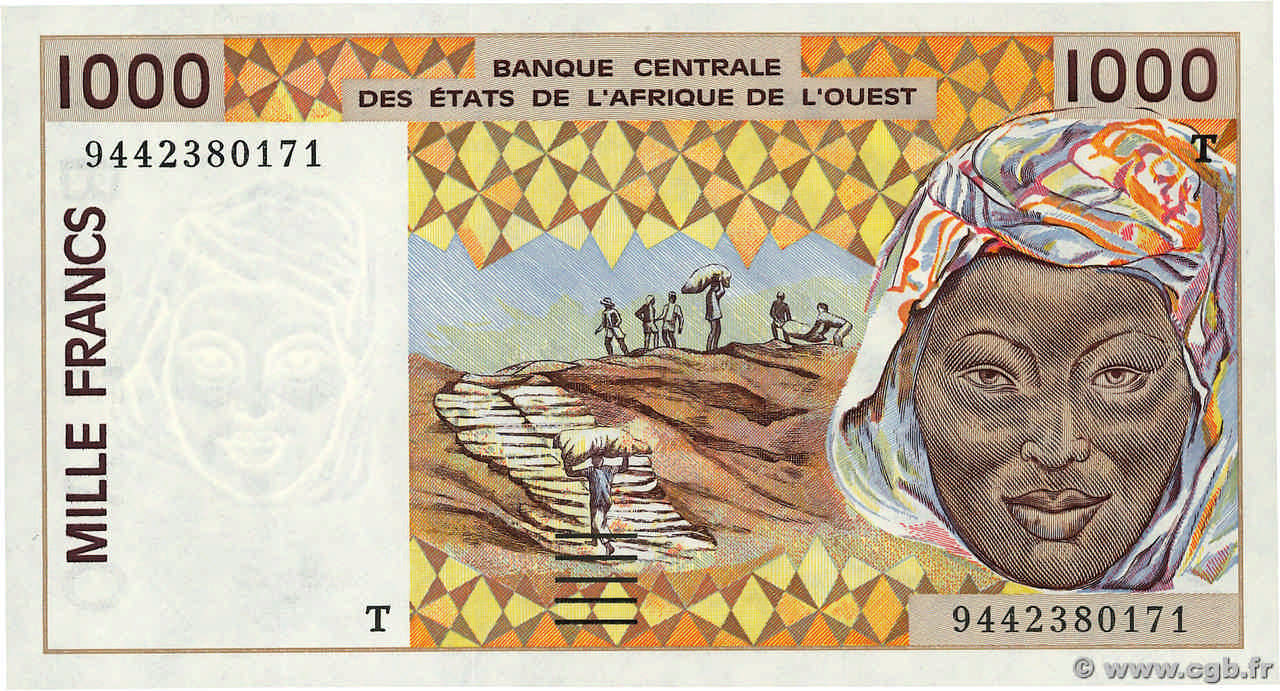 1000 Francs ÉTATS DE L AFRIQUE DE L OUEST  1994 P.811Td NEUF
