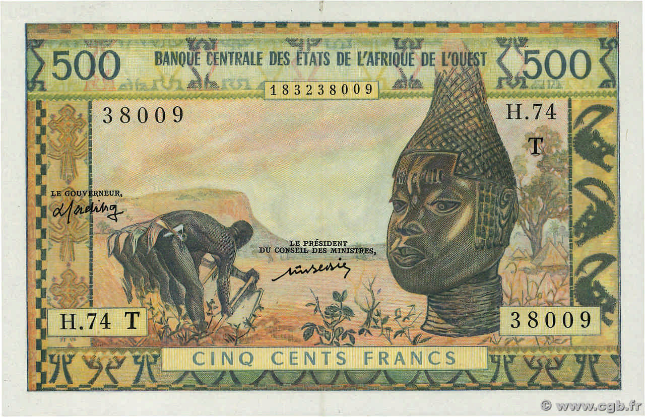 500 Francs ÉTATS DE L AFRIQUE DE L OUEST  1977 P.802T SPL