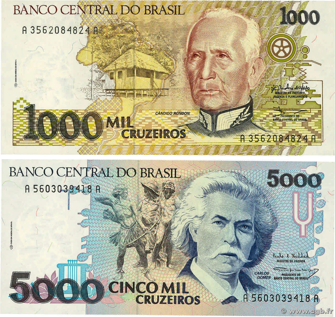 Banco Central Do Brazil 1000 Cruzerio - UNC