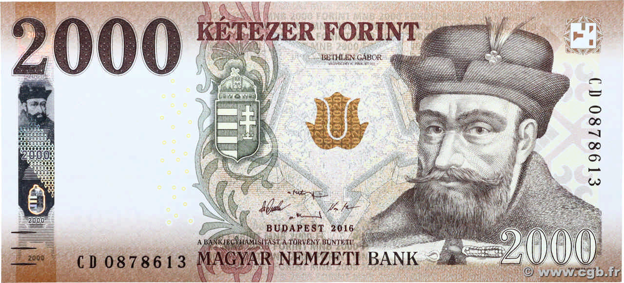 2000 Forint HONGRIE  2016 P.204a NEUF