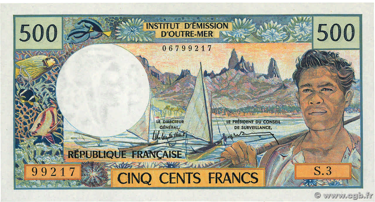 500 Francs TAHITI  1985 P.25d fST+