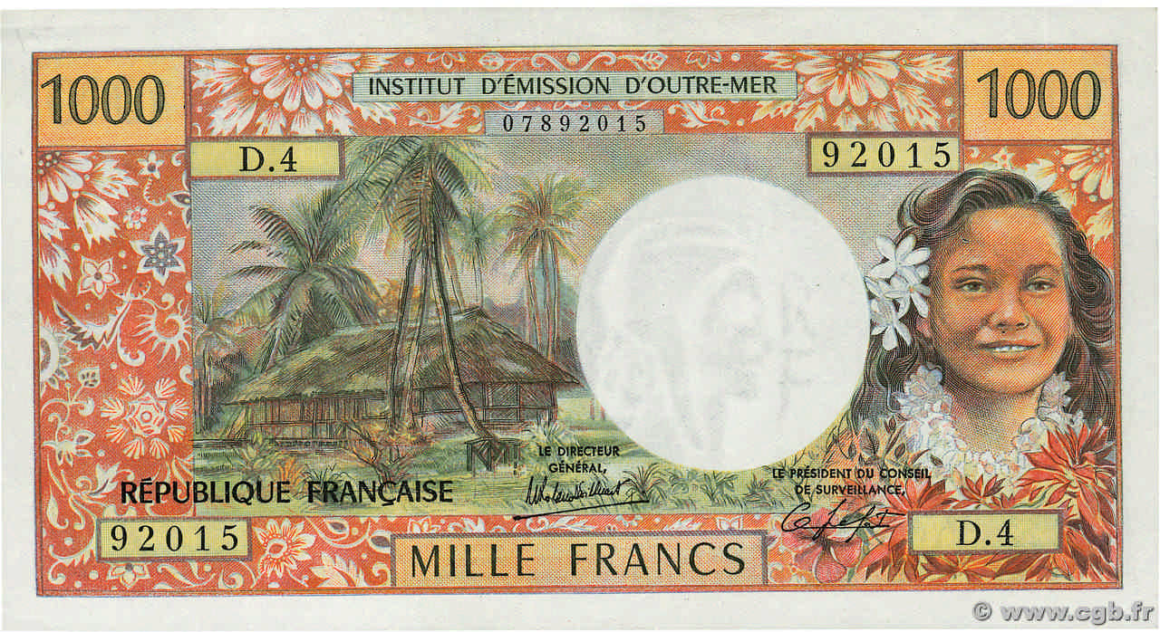 1000 Francs TAHITI  1983 P.27c SUP