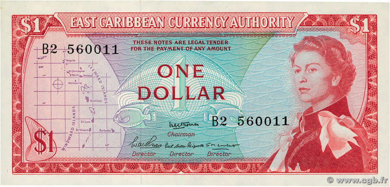 1 Dollar CARAÏBES  1965 P.13a pr.NEUF