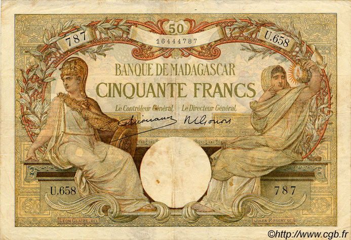 50 Francs MADAGASCAR  1948 P.038 F