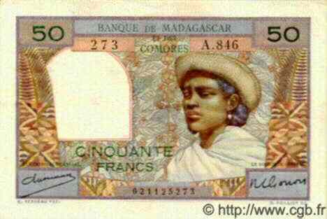 50 Francs MADAGASCAR  1950 P.045a SUP+