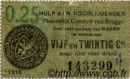 25 Centimes BELGIQUE Bruges 1918 P.-- pr.TB