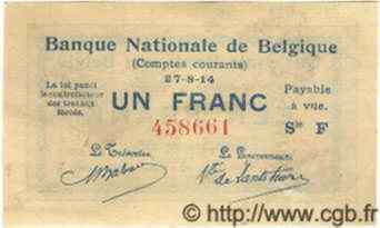 1 Franc BELGIQUE  1914 P.081 SUP+