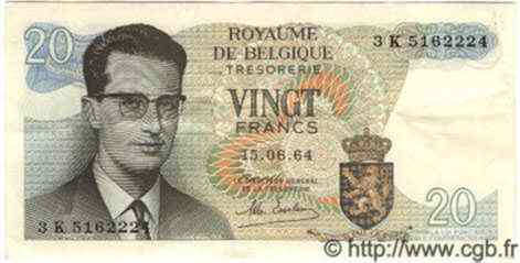 20 Francs BÉLGICA  1964 P.138 MBC+